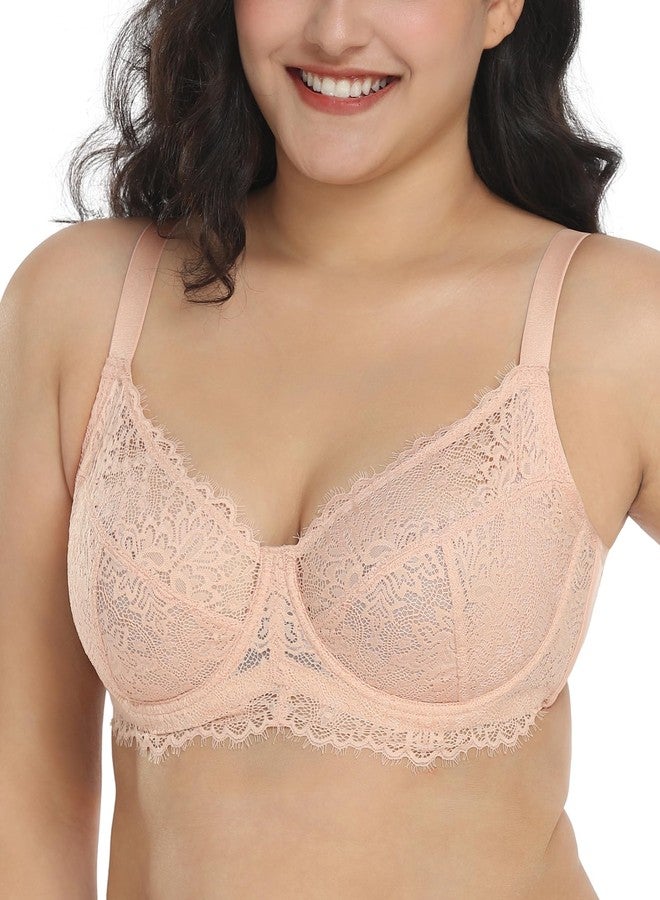 HSIA Minimizer Bra for Women - Plus Size Lace Full Coverage Womans Bra Unlined Underwire Bra for Heavy Breast - Image 1